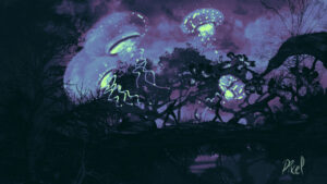 méduses dans le ciel