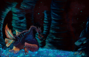 il s'agit ici de la beête dans le film les croods qui court a la recherche de sa proie